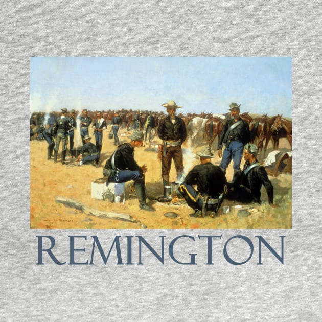 A Cavalryman's Breakfast on the Plains (1892) by Frederic Remington by Naves